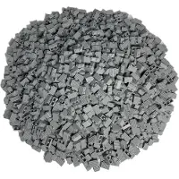LEGO 100x Stein 1x2 mit Rillen, Hellgrau