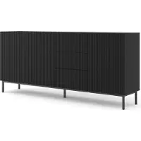 Furnlux Classic FURNLUX Sideboard Ravenna B Schwarz 200cm / Hauptfarbe: Schwarz / Abmessungen: 200 x 89 x 42 cm