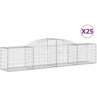 vidaXL Gabionen mit Hochbogen 25 Stk. 300x50x60/80 cm Verzinktes Eisen