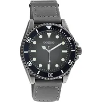 Oozoo Herren Lederarmband Uhr Timepieces grau Analog Quarzuhr UOC11011