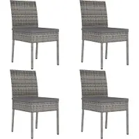 Syfax Garten-Essstühle 4 Stk. Poly Rattan Grau