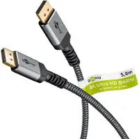 Goobay 12x 65267 Plus Serie DisplayPort-Kabel 1.4, 32,4 Gbit/s, 5 m, schwarz-silber - 8K/60Hz DSC