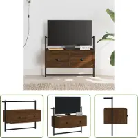 The Living Store TV-Wandschrank Braun Eiche 60,5x30x51 cm Holzwerkstoff