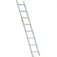 Drabest | Leiter - Aufstiegsleiter - 8 Sprossen - Tragfähigkeit 150 kg - Aluleiter 1x8 Stufen - Professionelle Anlegeleiter