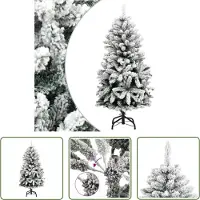The Living Store Künstlicher Weihnachtsbaum Klappbar Beschneit 120 cm