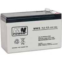 Mw Power MWS 7.2-12, Plombierte Bleisäure (VRLA), 12 V, 1 Stück(e), Schwarz, Grau, 7,2 Ah, 5 Jahr(e)