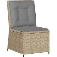 Syfax Gartensessel mit Liegefunktion und Kissen Beige Poly Rattan