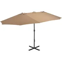 The Living Store Sonnenschirm mit Aluminium-Mast 460x270 cm Taupe