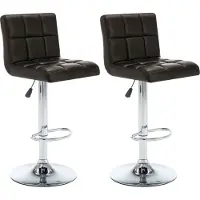 Syfax Barhocker 2 Stk. Braun Kunstleder