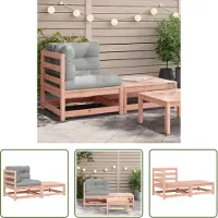 The Living Store Garten-Ecksofa mit Kissen und Hocker