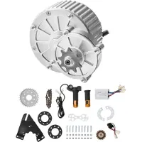 Vevor 450 W elektrischer Gleichstrommotor mit Bürsten – 36 V, 3000 U/min Motor mit verbessertem Drehzahlregler und Drehgriff-Gasgriff-Kit, Elektromotor für Go Karts, E-Bikes, Motorräder, Roller