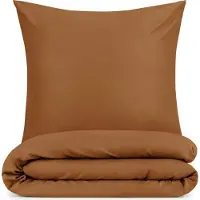 Blumtal Bettwäsche 155x200cm + Kissenbezug 50x80cm - Mikrofaser Bed Sheets 155x200cm - 2-er Set Bettwäsche Braun