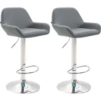 CLP 2er Set Barhocker Braga Kunstleder I Höhenverstellbarer Barstuhl Mit Metallgestell I Thekenhocker Mit Integrierter Fußstütze, Farbe: creme, Gestellfarbe: weiß