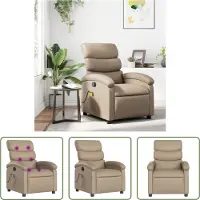 The Living Store Massagesessel Cappuccino-Braun Kunstleder