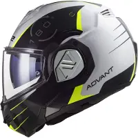 LS2 Helmets Reversibler Modularer Helm LS2 FF906 ADVANT Codex Glänzend Weiß Schwarz größe XXL