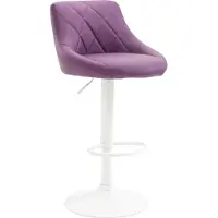 CLP Barhocker Lazio Mit Kunstlederbezug I Drehbarer Thekenhocker Mit Fußstütze I Höhenverstellbarer Barstuhl Mit Trompetenfuß, Farbe: grün, Gestellfarbe: weiß