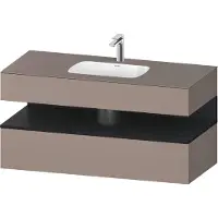 Duravit Einbauwaschtisch-Möbel-Set Qatego 120x55x60cm, E sw/Bas ma, Konsolen-Waschtischunterbau