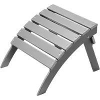 Vevor Adirondack-Ottomane, 21,5L x 18,9B x 14,8H Zoll, klappbarer Adirondack-Ottomane aus HDPE-Kunststoff, wetterfeste Fußstütze , grau