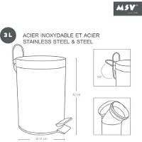 MSV Kosmetikeimer " Dunkelgrün" Mülleimer Treteimer Abfalleimer - 3 Liter