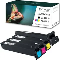 Evoke 4x Toner für Konica Minolta A0D7152 / TN213K-TN213B A0D7152 / TN213K CMYK = Schwarz + Blau + Rot + Gelb | Ersatz für C203 C253 C353