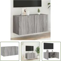 The Living Store TV-Wandschrank Grau Sonoma 80x30x41 cm
