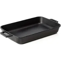 WAS Germany Lava Bräter Auflaufform schwarz 40 x 26 x 6,5 cm, Serie Roaster square