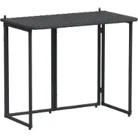 Syfax Gartentisch Klappbar Schwarz 90x51x75 cm Poly Rattan