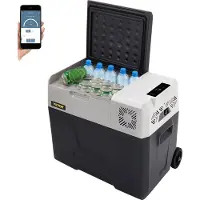 Vevor BuoQua 50L Autokühlschrank Kompressorkühlbox Edelstahl Urlaub Isolierbox Mini Kühlschrank Kühlbox Auto und Steckdose