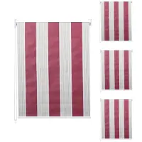 Mendler 4er-Set Rollo HWC-D52, Fensterrollo Seitenzugrollo Jalousie, 120x230cm Sonnenschutz blickdicht rot/weiß/beige