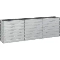 Syfax Garten-Hochbeet 240x40x77 cm Verzinkter Stahl Silbern