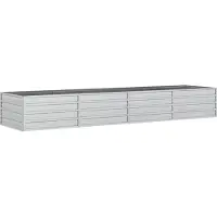 Syfax Garten-Hochbeet 320x80x45 cm Verzinkter Stahl Silber