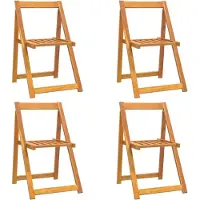 Syfax Klappstühle, 4 Stück, Massivholz Akazie