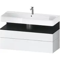 Duravit Qatego Waschtischunterbau, 1 Auszug und 1 Schublade, 1190x470x590mm, Nische Eiche Schwarz, QA4396016180010