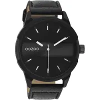 Oozoo Herren Lederarmband Uhr Timepieces schwarz Analog Quarzuhr UOC11004