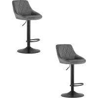 Noname Valora KAST Hocker Grauer Samt x2 - Paar moderne graue Hocker