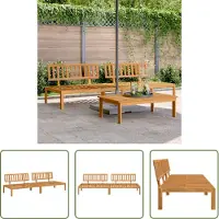 The Living Store Garten-Mittelsofas aus Paletten 2 Stk. Massivholz Akazie