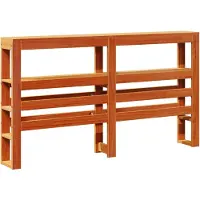Syfax Kopfteil mit Ablagen Wachsbraun 120 cm Massivholz Kiefer