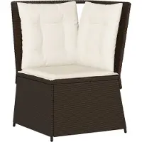 Syfax Garten-Ecksofa mit Kissen Braun Poly Rattan