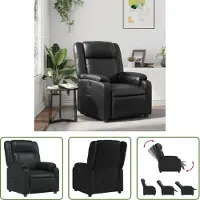 The Living Store Relaxsessel Schwarz Kunstleder