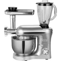 Kitchen Move Viper PRO KÃ1/4chenmaschine, Edelstahlgehäuse, 1500 Watt, 5,5 l Behälter, Standmixeraufsatz, Fleischwolfaufsatz, 7 Geschwindigkeiten