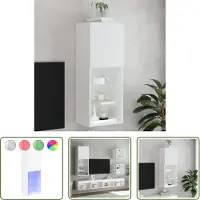 The Living Store TV-Schrank mit LED-Leuchten Weiß 40,5x30x102 cm