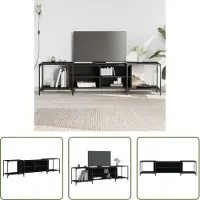 The Living Store TV-Schrank Schwarz 203x37x50 cm Holzwerkstoff