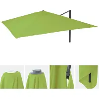 Mendler Ersatz-Bezug für Luxus-Ampelschirm HWC-A96, Sonnenschirmbezug Ersatzbezug, 3x3m (Ø4,24m) Polyester hellgrün