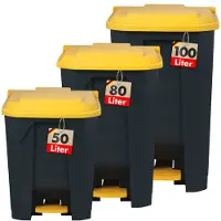 Floordirekt Mülleimer Olaf für Haushalt, Büro & Gewerbe viele Farben & Größen Gelb 80 Liter