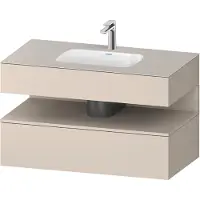 Duravit Collection One Einbauwaschtisch mit Konsolenwaschtischunterbau, 1000x550x600mm, Nische Taupe Supermatt, QA4786083830010, Farbe: Taupe Supermatt/mit Nischenbeleuchtung