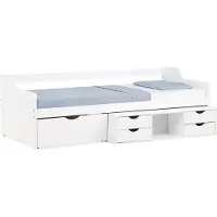 Homestyle4u Kinderbett 90x200 mit Lattenrost Holzbett Tagesbett Weiß Einzelbett Bettgestell Schubladen Stauraum