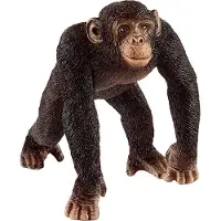 Schleich , Figurine Wildlife Männlicher Schimpanse aus den tropischen Regenwäldern Afrikas, Braun