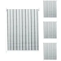 Mendler 4er-Set Rollo HWC-D52, Fensterrollo Seitenzugrollo Jalousie, 120x230cm Sonnenschutz blickdicht grau/weiß