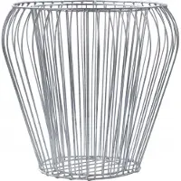 Kadax Gabione aus verzinktem Stahl "Lazer", Gabionentopf, runder Drahtkorb, Pflanzenkorb, Blumentopf, Silber, 25 cm