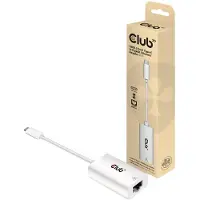 Club 3D CLUB3D USB3.2 Gen1 Type-C to Gigabit Ethernet Adapter M/F, USB-C, RJ-45, 0,19 m, Weiß